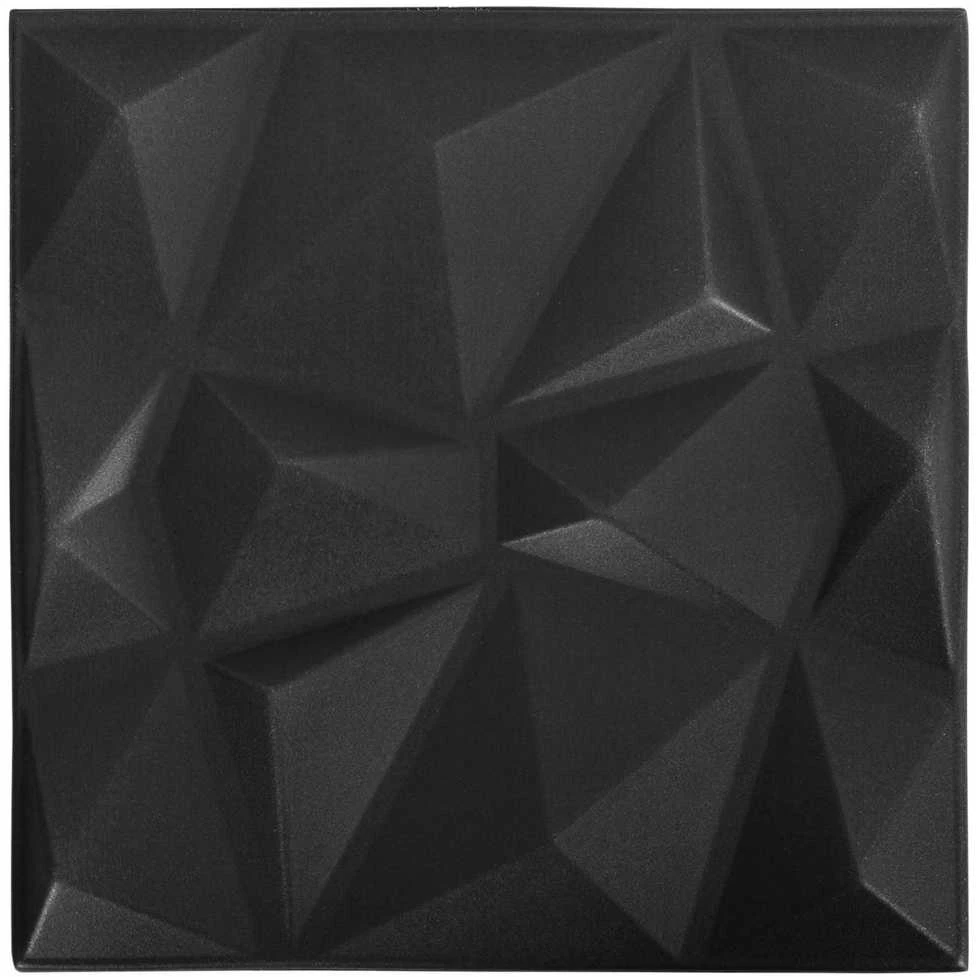Sienų plokštės 48 vnt. 50 x 50 cm Diamond Juodas XPS Putplastis