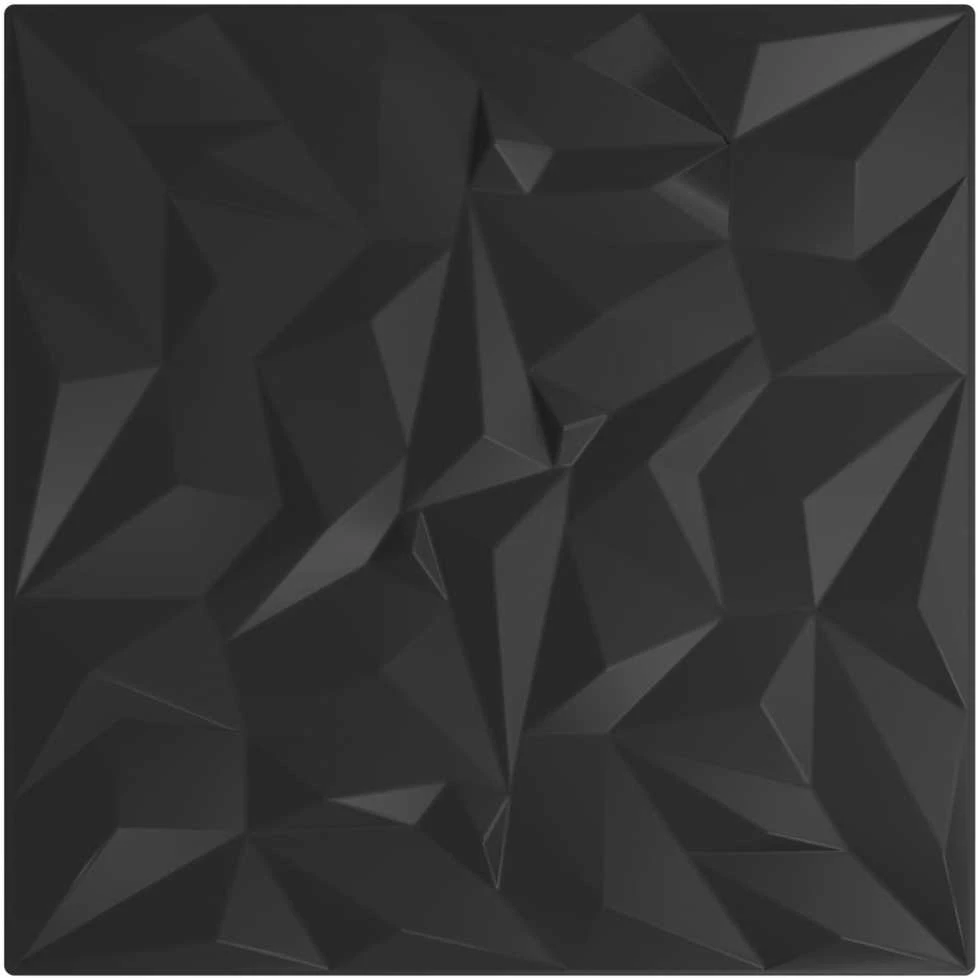 Sienų plokštės 48 vnt. 50 x 50 cm Juoda XPS Putplastis