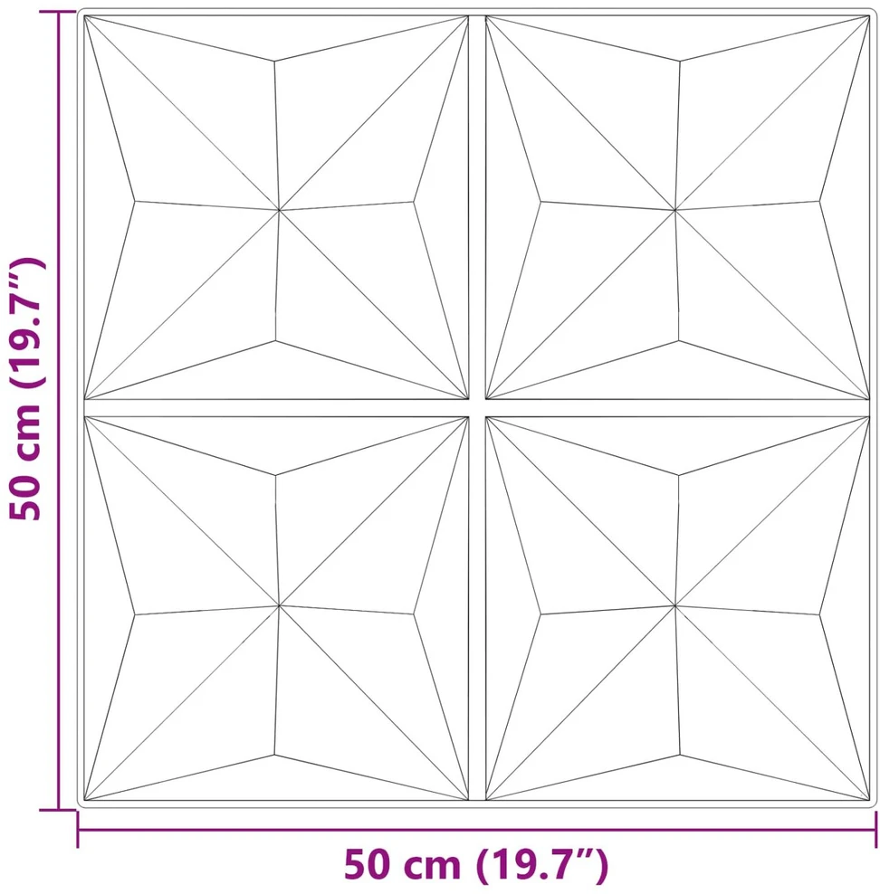 Sienų plokštės 48 vnt. 50 x 50 cm Origami beton XPS Putplastis