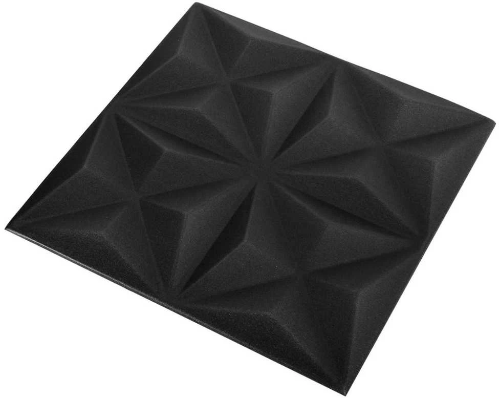 Sienų plokštės 48 vnt. 50 x 50 cm Origami Juodas XPS Putplastis