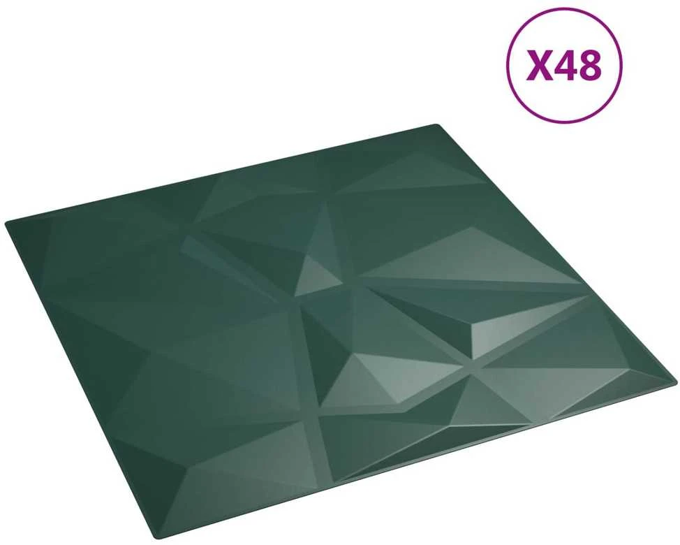 Sienų plokštės 48 vnt. 50 x 50 cm Žalia XPS Putplastis