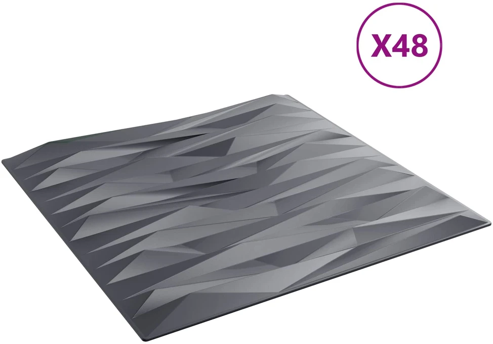Sienų plokštės 48 vnt. 50 x 50 cm Akmens pilka XPS Putplastis