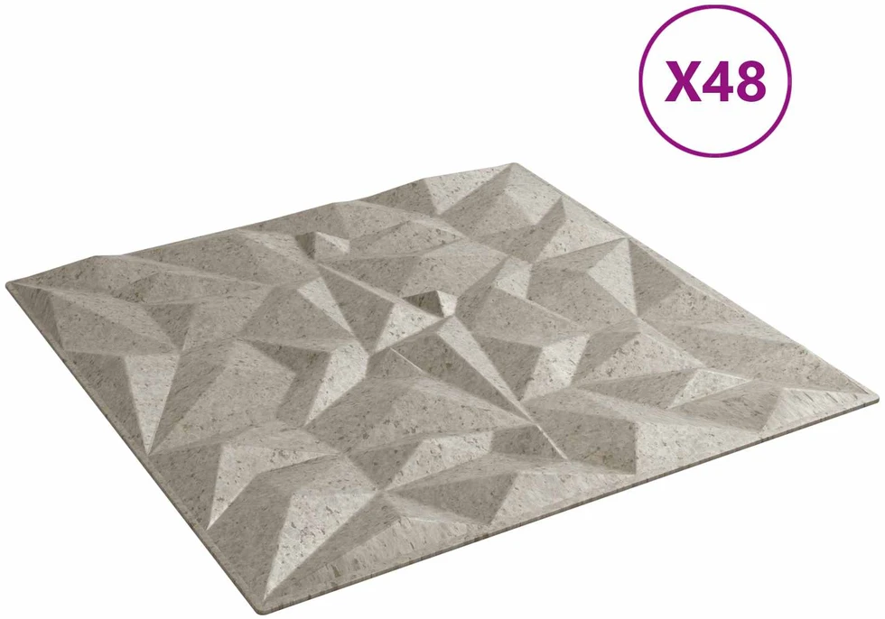 Sienų plokštės 48 vnt. 50 x 50 cm Amethyst Beton XPS Putplastis