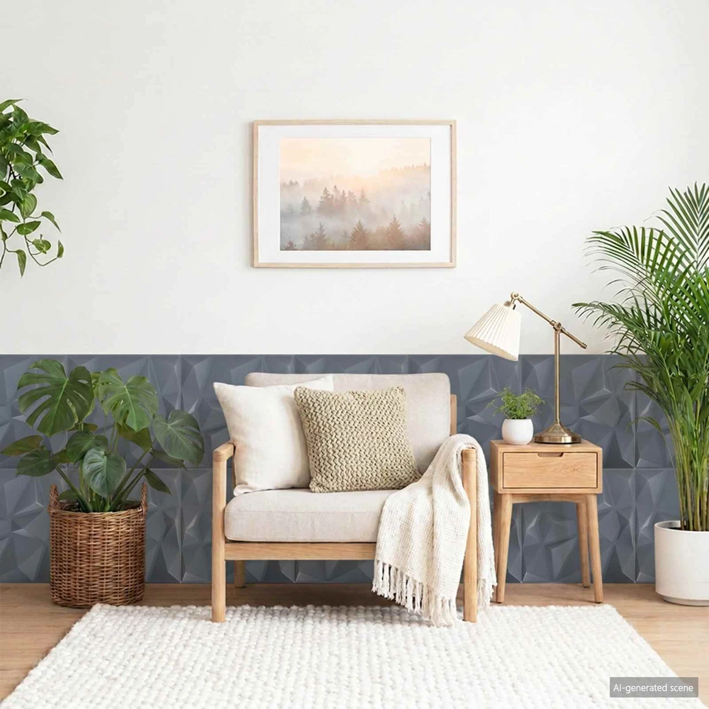 Sienų plokštės 48 vnt. 50 x 50 cm Diamond Pilkas XPS Putplastis
