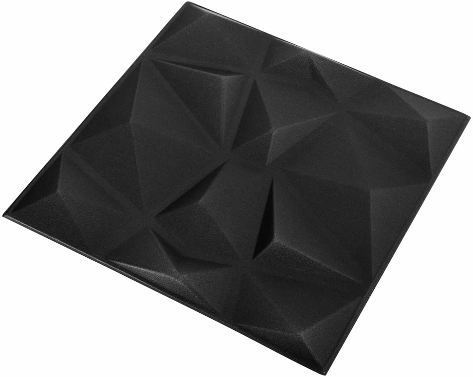 Sienų plokštės 48 vnt. 50 x 50 cm Diamond Juodas XPS Putplastis