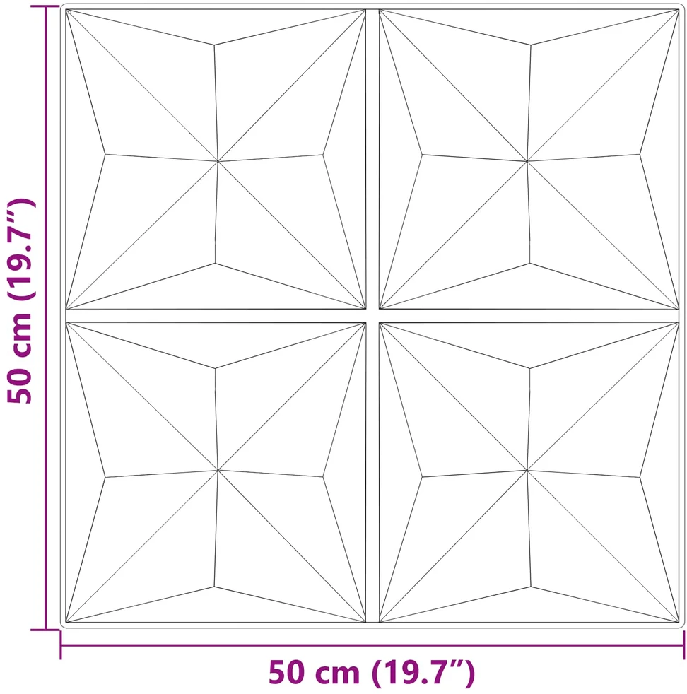 Sienų plokštės 48 vnt. 50 x 50 cm Origami beton XPS Putplastis