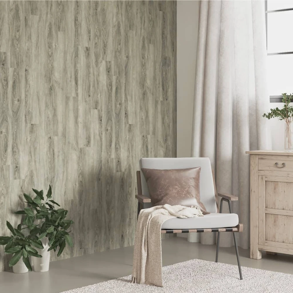 Sienų plokštės, pilkos, 2,06m², PVC, medienos imitacijos