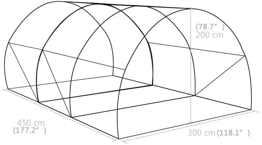 Šiltnamis, 450x300x200 cm, 13,5 m²