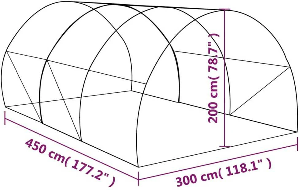 Šiltnamis, 450x300x200cm, 13,5m²