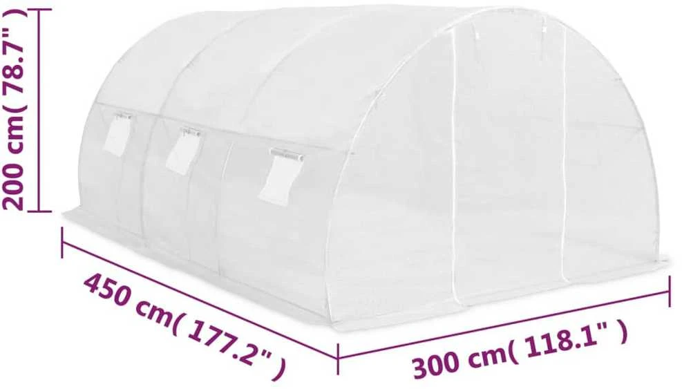 Šiltnamis, 450x300x200cm, 13,5m²