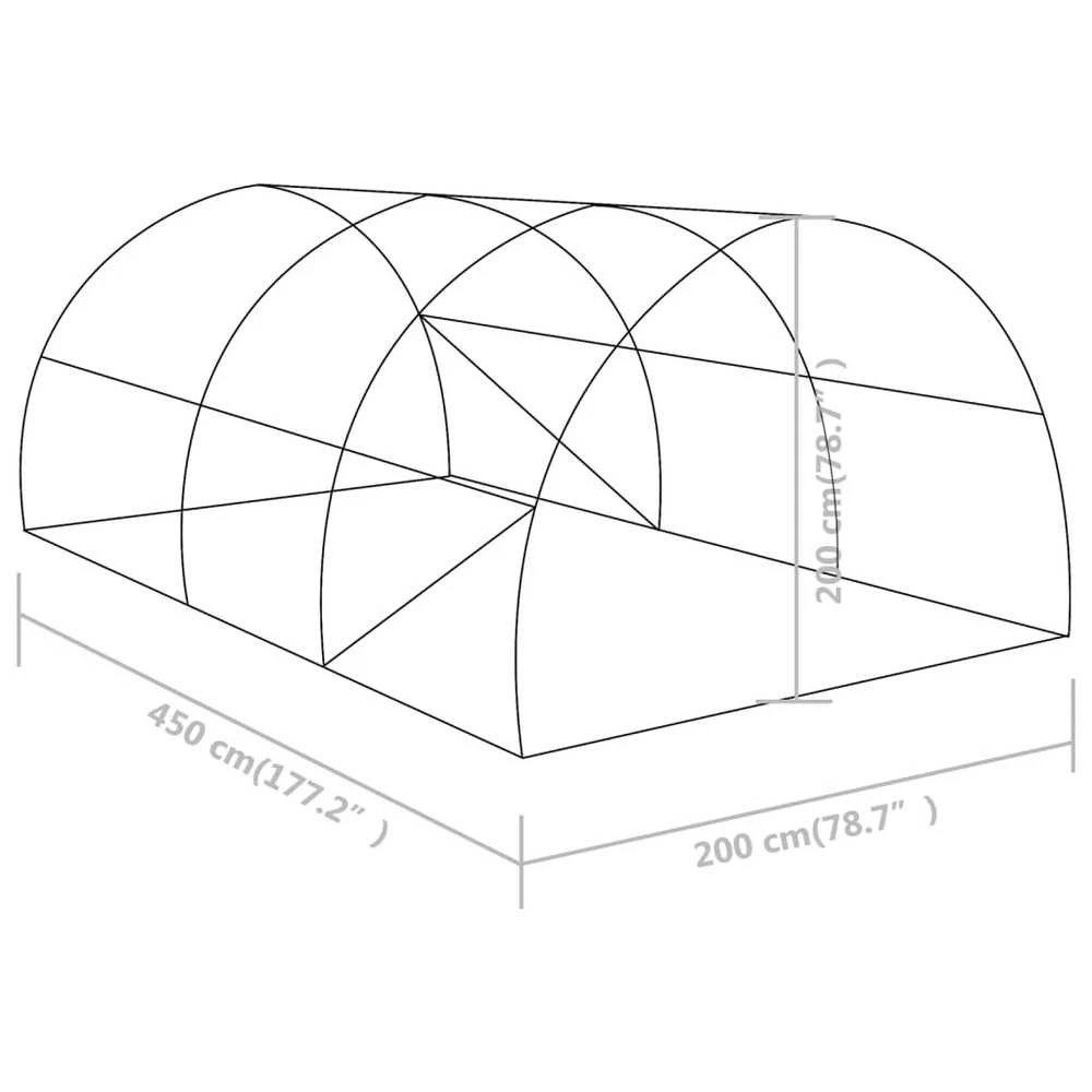 Šiltnamis, 4,5x2x2m, 9m²