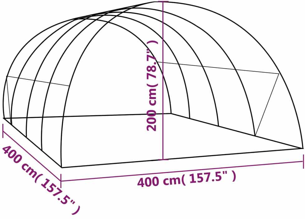 Šiltnamis, 4x4x2m, 16m²