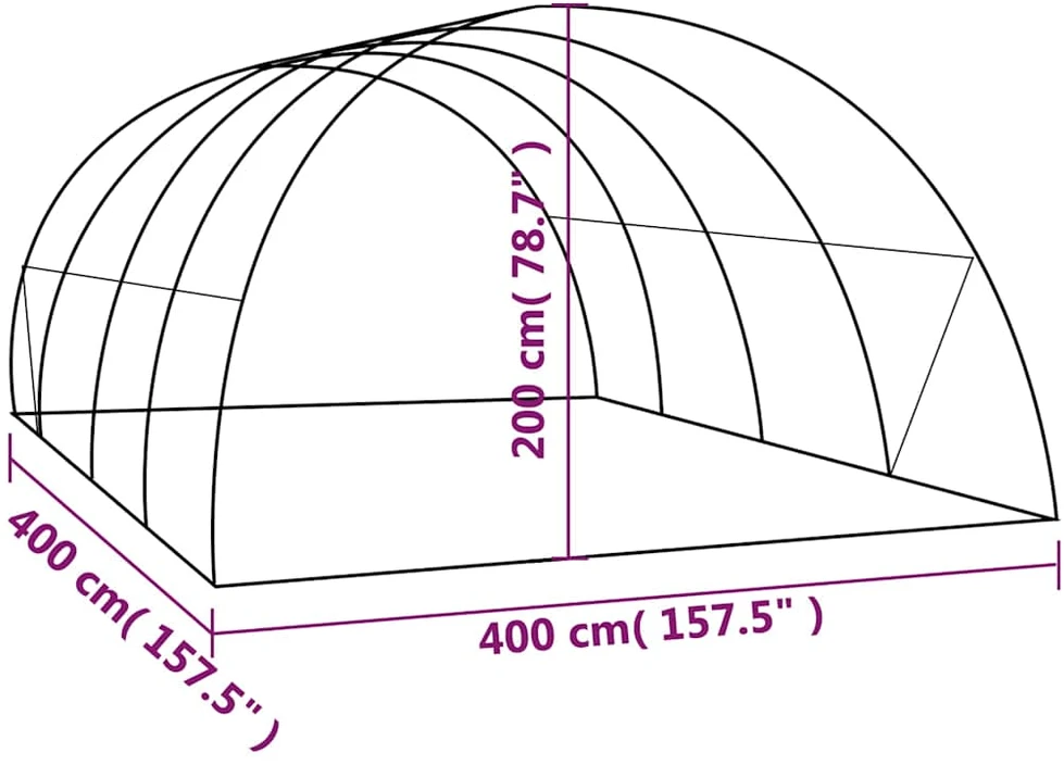 Šiltnamis, 4x4x2m, 16m²