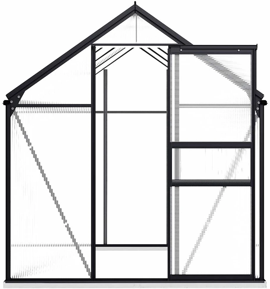 Šiltnamis su pagrindo rėmu, antracito, aliuminis, 4,75m²