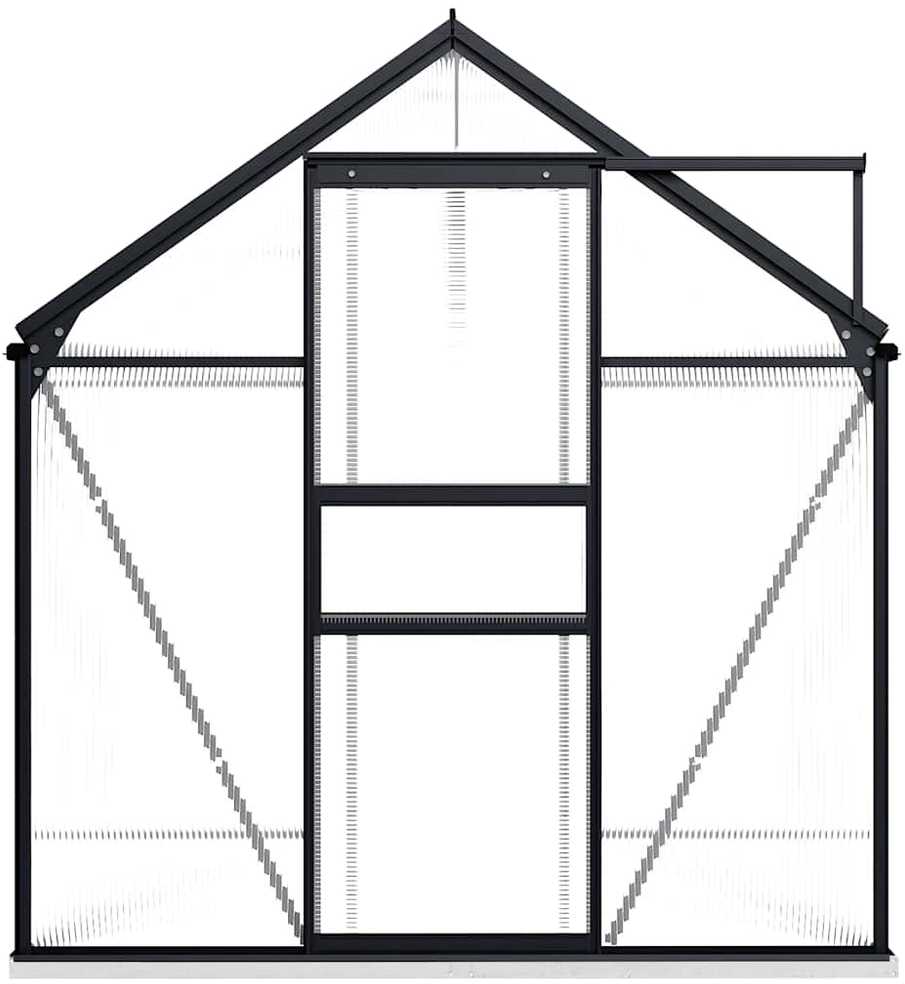 Šiltnamis su pagrindo rėmu, antracito, aliuminis, 4,75m²