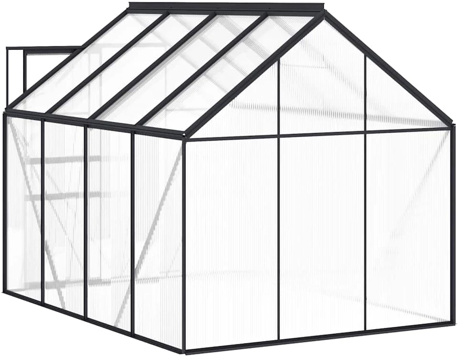 Šiltnamis su pagrindo rėmu, antracito, aliuminis, 4,75m²