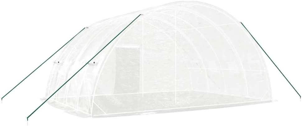 Šiltnamis su plieno rėmu, baltos spalvos, 6x4x2,85m, 24m²