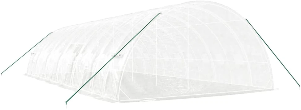 Šiltnamis su plieno rėmu, baltos spalvos, 12x6x2,85m, 72m²