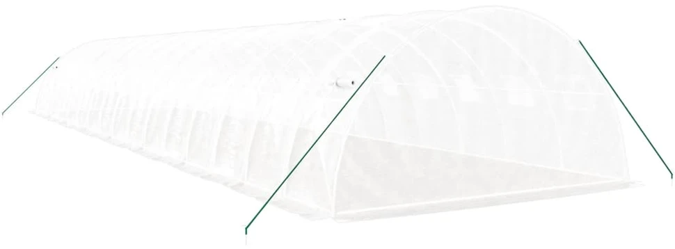 Šiltnamis su plieno rėmu, baltos spalvos, 16x4x2m, 64m²