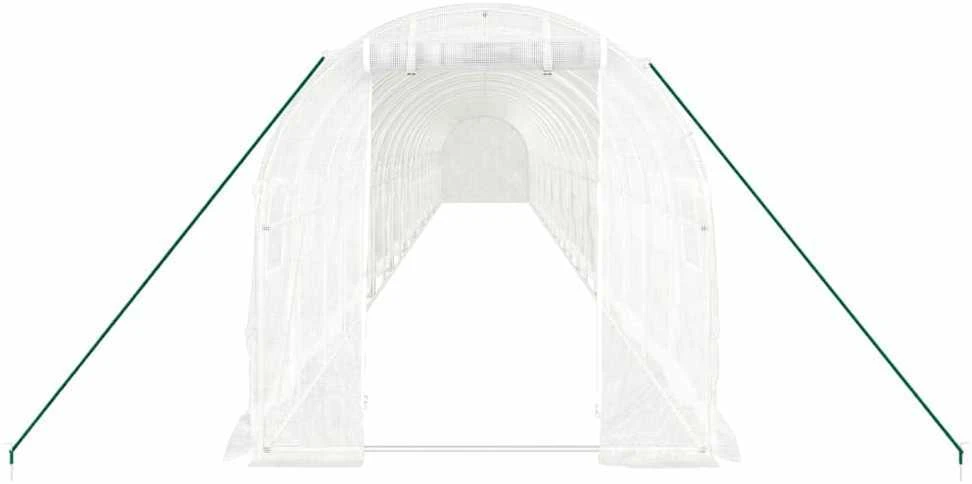 Šiltnamis su plieno rėmu, baltos spalvos, 20x2x2m, 40m²