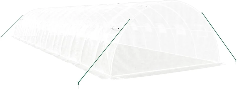Šiltnamis su plieno rėmu, baltos spalvos, 14x4x2m, 56m²