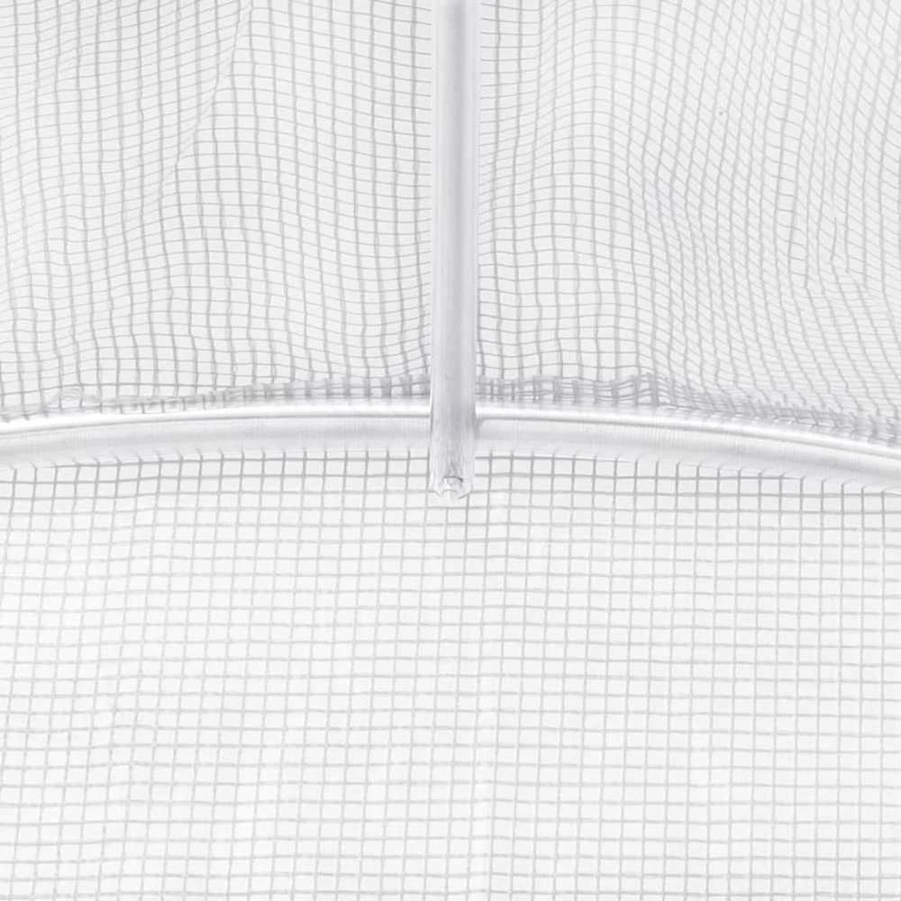Šiltnamis su plieno rėmu, baltos spalvos, 14x2x2m, 28m²