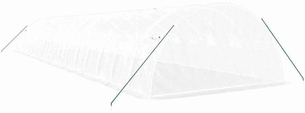 Šiltnamis su plieno rėmu, baltos spalvos, 16x4x2m, 64m²