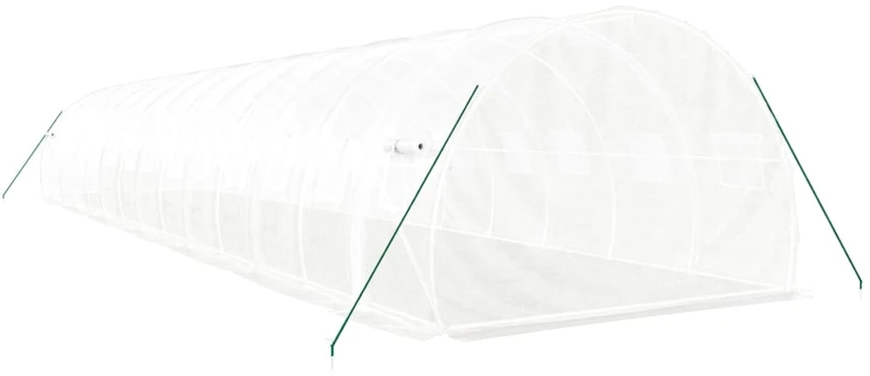 Šiltnamis su plieno rėmu, baltos spalvos, 14x3x2m, 42m²