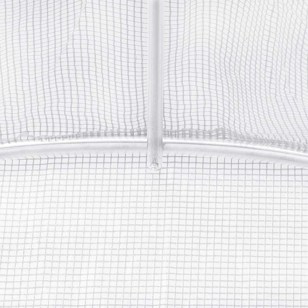 Šiltnamis su plieno rėmu, baltos spalvos, 16x3x2m, 48m²