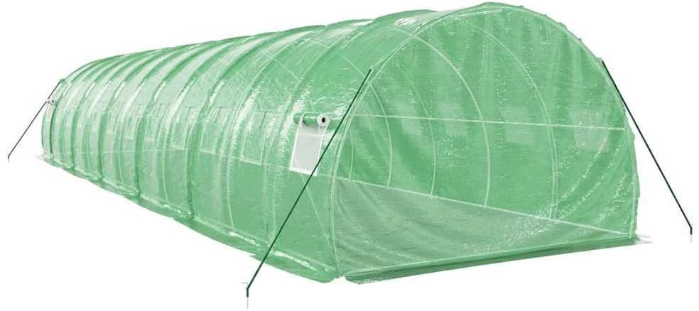Šiltnamis su plieno rėmu, žalios spalvos, 12x3x2m, 36m²