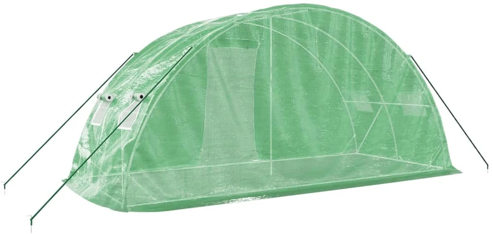 Šiltnamis su plieno rėmu, žalios spalvos, 5x2x2,3m, 10m²