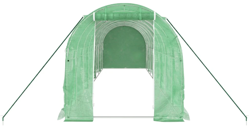 Šiltnamis su plieno rėmu, žalios spalvos, 8x2x2m, 16m²