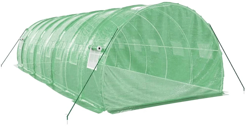 Šiltnamis su plieno rėmu, žalios spalvos, 8x3x2m, 24m²