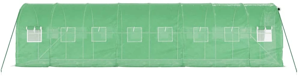 Šiltnamis su plieno rėmu, žalios spalvos, 8x2x2m, 16m²