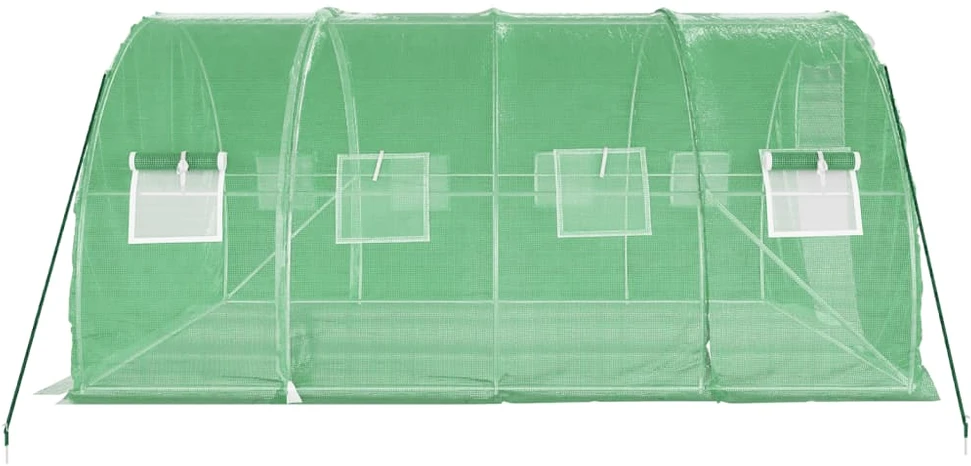 Šiltnamis su plieno rėmu, žalios spalvos, 4x3x2m, 12m²