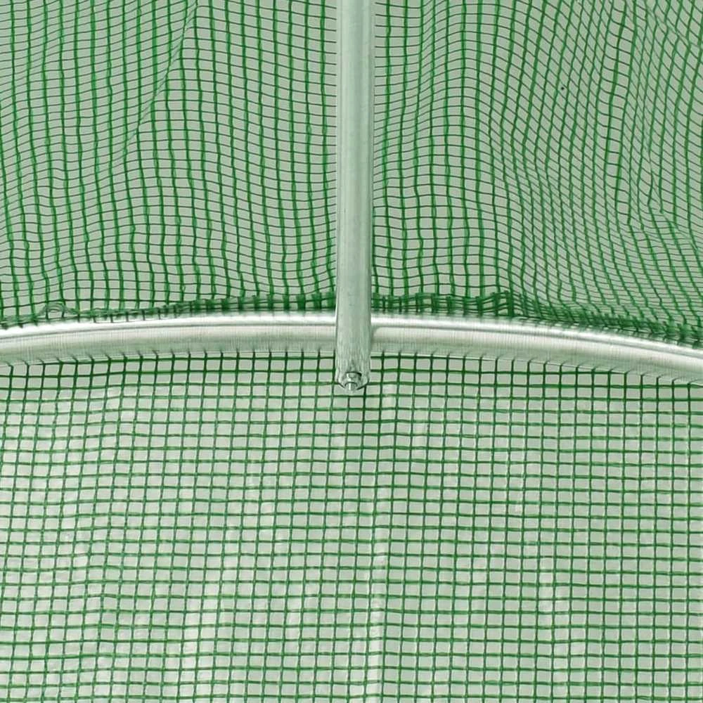 Šiltnamis su plieno rėmu, žalios spalvos, 16x3x2m, 48m²