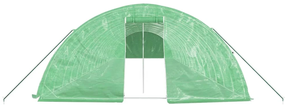 Šiltnamis su plieno rėmu, žalios spalvos, 18x5x2,3m, 90m²