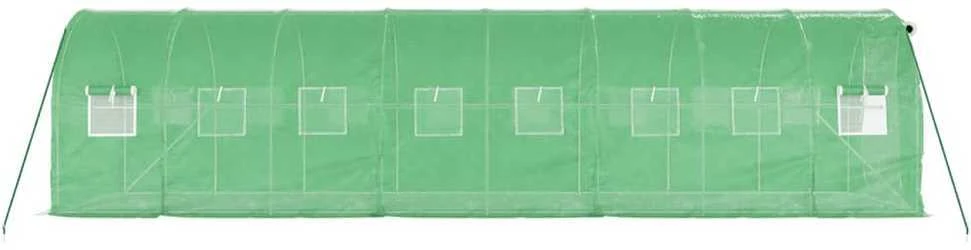 Šiltnamis su plieno rėmu, žalios spalvos, 8x2x2m, 16m²