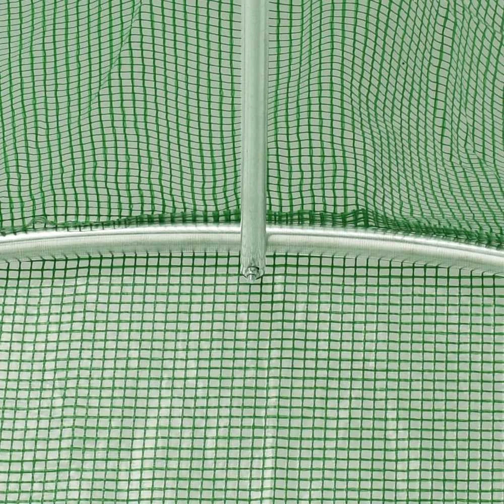 Šiltnamis su plieno rėmu, žalios spalvos, 14x2x2m, 28m²