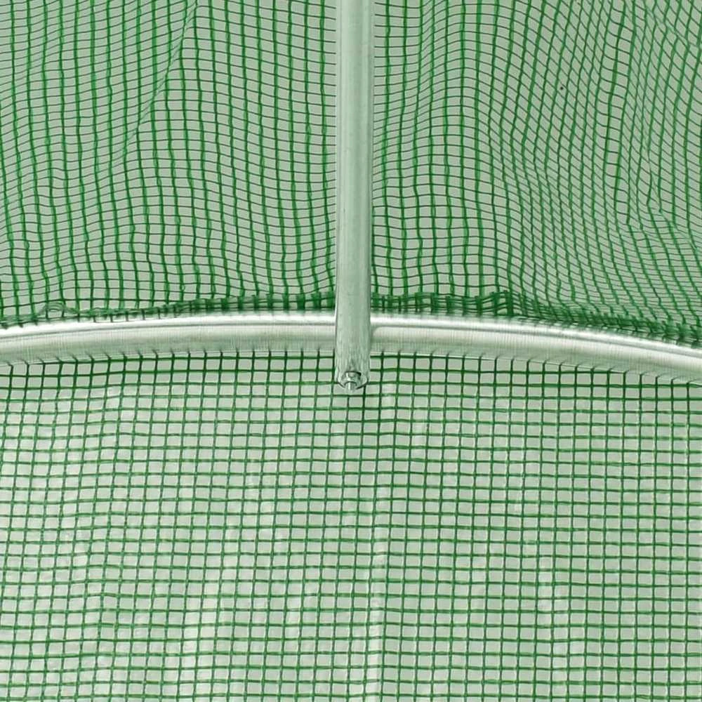 Šiltnamis su plieno rėmu, žalios spalvos, 18x6x2,85m, 108m²