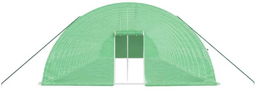 Šiltnamis su plieno rėmu, žalios spalvos, 18x6x2,85m, 108m²