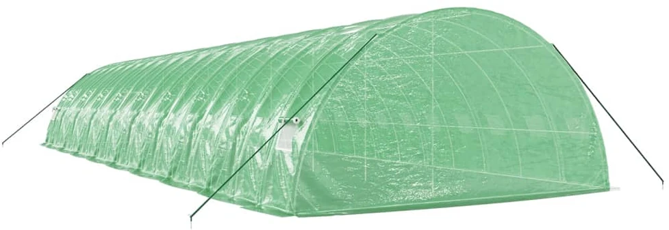 Šiltnamis su plieno rėmu, žalios spalvos, 18x6x2,85m, 108m²