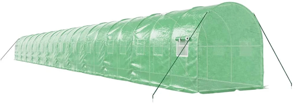 Šiltnamis su plieno rėmu, žalios spalvos, 24x2x2m, 48m²