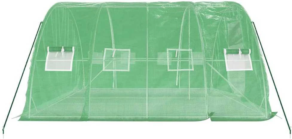 Šiltnamis su plieno rėmu, žalios spalvos, 5x4x2,3m, 20m²