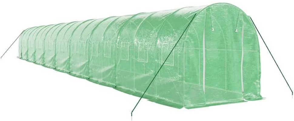 Šiltnamis su plieno rėmu, žalios spalvos, 18x2x2m, 36m²