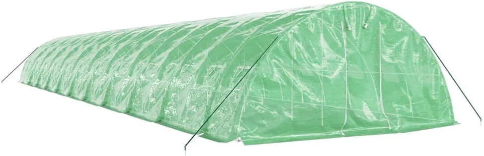 Šiltnamis su plieno rėmu, žalios spalvos, 22x5x2,3m, 110m²