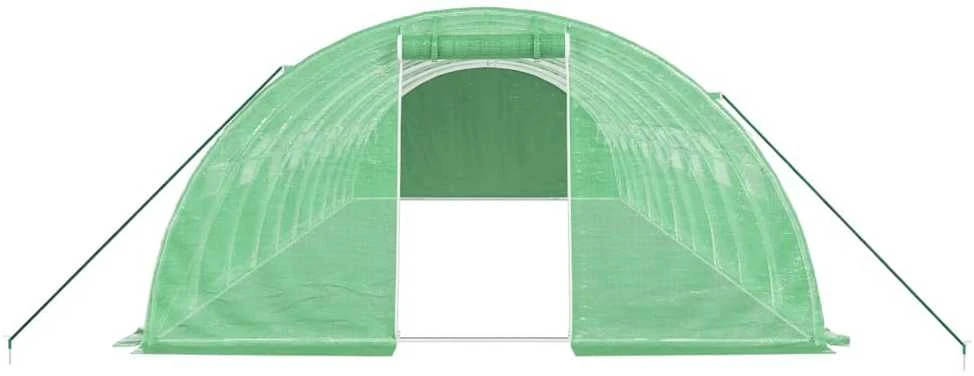 Šiltnamis su plieno rėmu, žalios spalvos, 10x4x2m, 40m²
