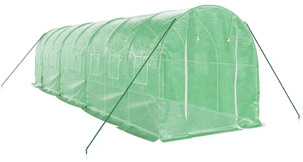 Šiltnamis su plieno rėmu, žalios spalvos, 8x2x2m, 16m²