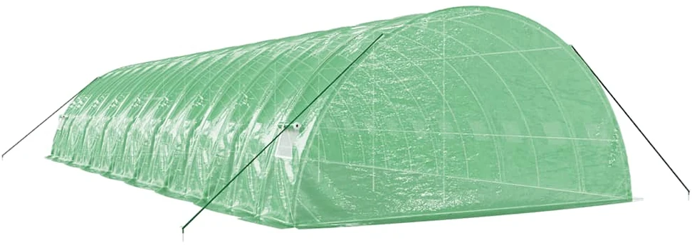 Šiltnamis su plieno rėmu, žalios spalvos, 16x6x2,85m, 96m²