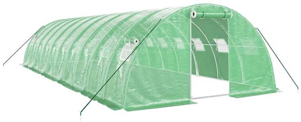 Šiltnamis su plieno rėmu, žalios spalvos, 10x4x2m, 40m²
